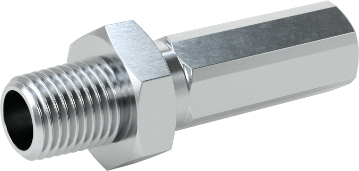 Çinko Kaplı Çelik Vidalı Hidrolik Hortum Bağlantı Elemanı, Parker 42 Serisi, 5/16" Hortum İç Çapı için, 1/4 NPTF Erkek
