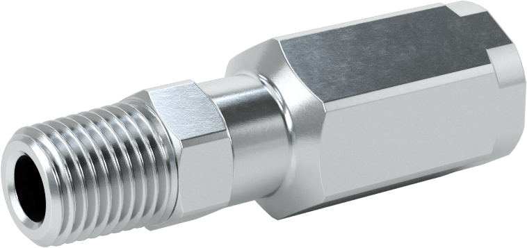 Çinko Kaplı Çelik Vidalı Hidrolik Hortum Bağlantı Elemanı, Parker 30 Serisi, 1/4" Hortum İç Çapı için, 1/4 NPTF Erkek