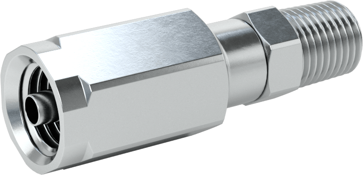 Çinko Kaplı Çelik Vidalı Hidrolik Hortum Bağlantı Elemanı, Parker 30 Serisi, 1/4" Hortum İç Çapı için, 1/4 NPTF Erkek