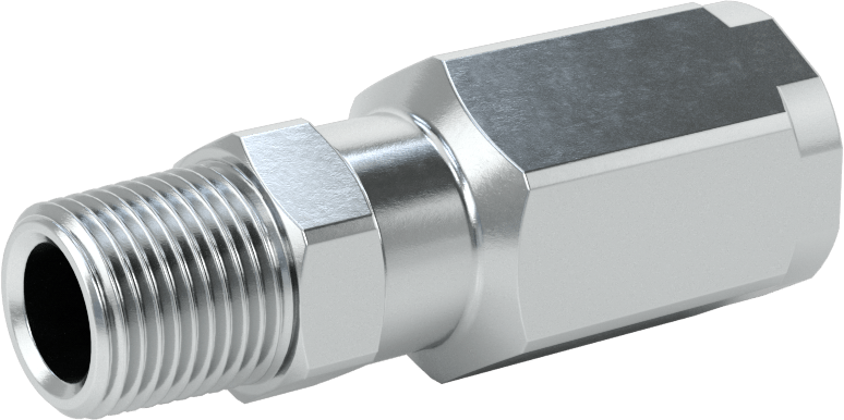 Çinko Kaplı Çelik Vidalı Hidrolik Hortum Bağlantı Elemanı, Parker 30 Serisi, 3/8" Hortum İç Çapı için, 3/8 NPTF Erkek