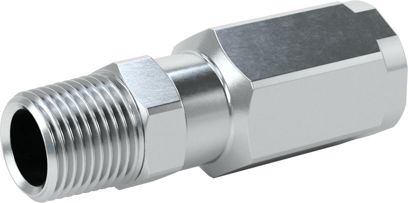 Çinko Kaplı Çelik Vidalı Hidrolik Hortum Bağlantı Elemanı, Parker 30 Serisi, 1/2" Hortum İç Çapı için, 1/2 NPTF Erkek