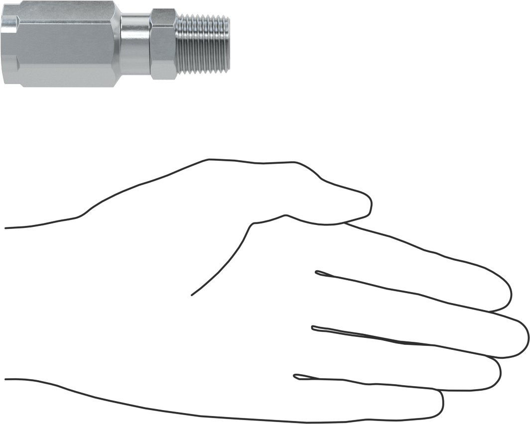 Çinko Kaplı Çelik Vidalı Hidrolik Hortum Bağlantı Elemanı, Parker 30 Serisi, 1/2" Hortum İç Çapı için, 1/2 NPTF Erkek