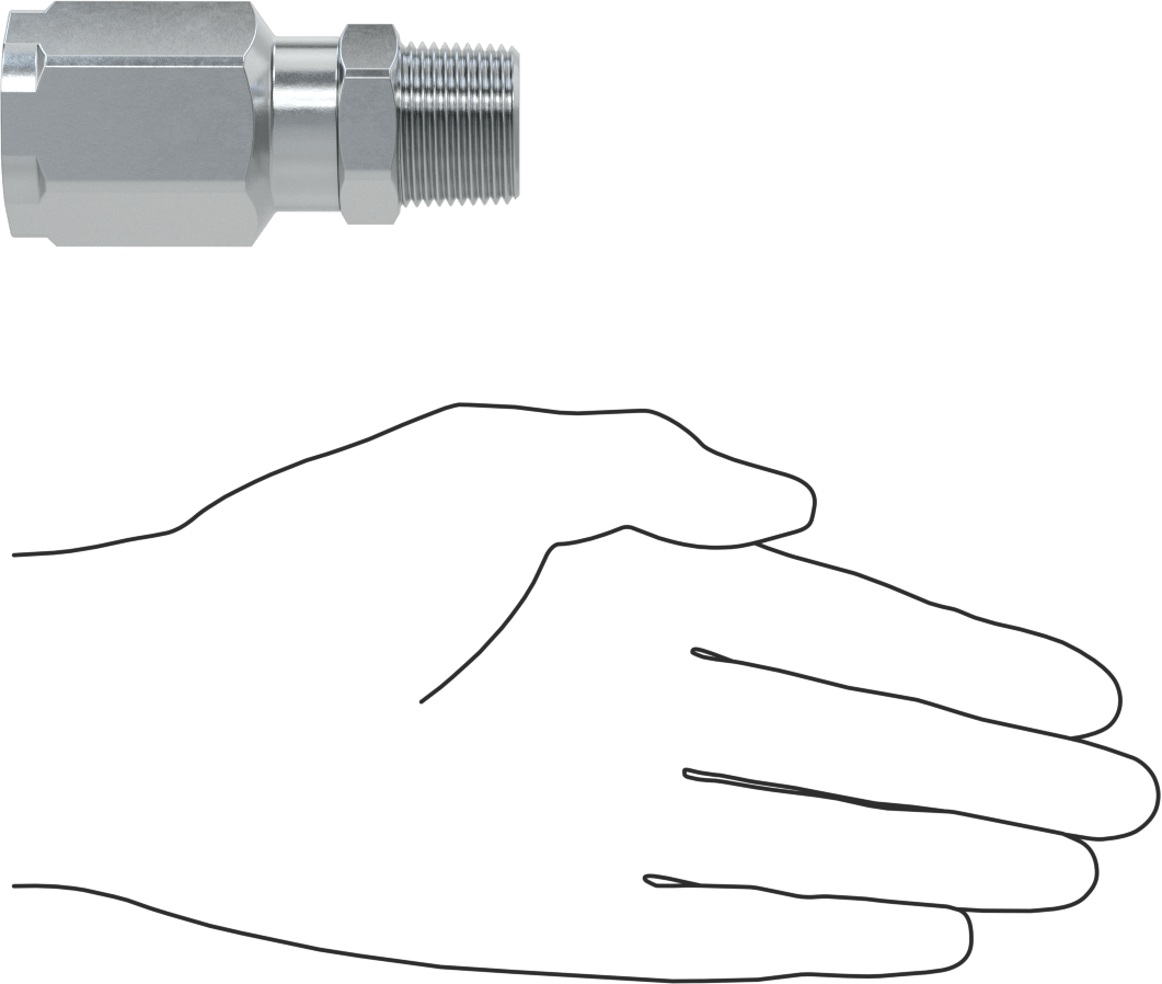 Çinko Kaplı Çelik Vidalı Hidrolik Hortum Bağlantı Elemanı, Parker 30 Serisi, 3/4" Hortum İç Çapı için, 3/4 NPTF Erkek