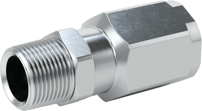 Çinko Kaplı Çelik Vidalı Hidrolik Hortum Bağlantı Elemanı, Parker 30 Serisi, 3/4" Hortum İç Çapı için, 3/4 NPTF Erkek