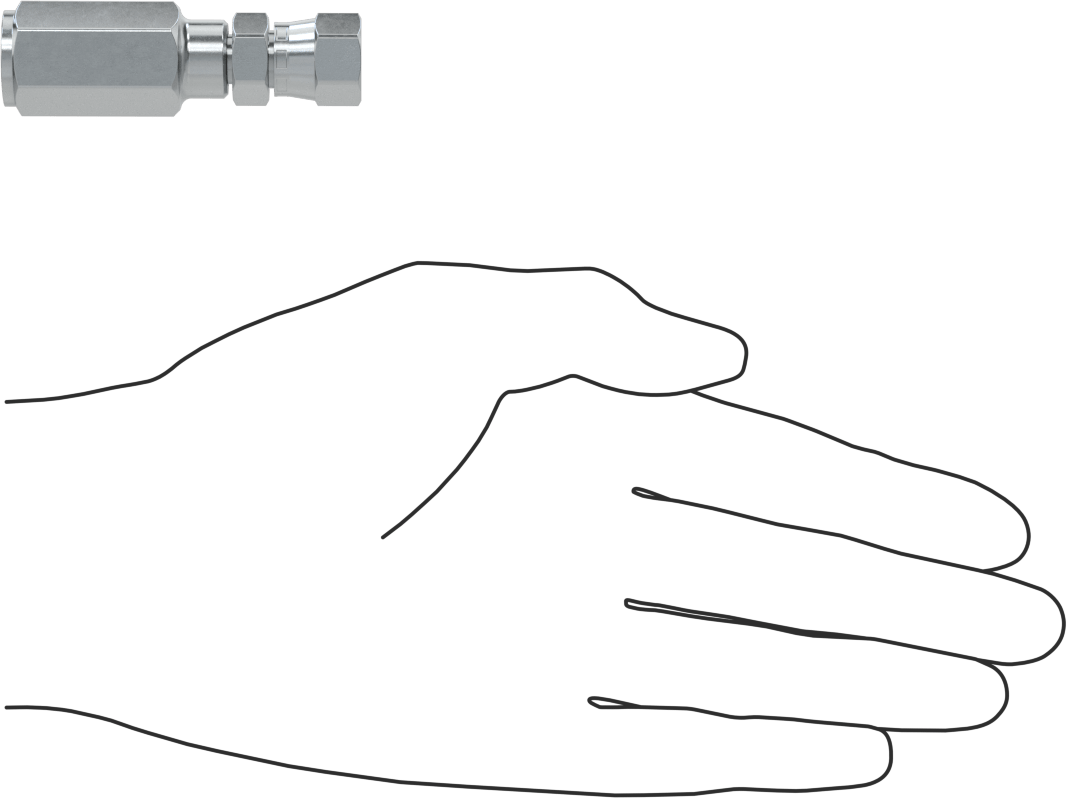 Çinko Kaplı Çelik Vidalı Hidrolik Hortum Bağlantı Elemanı, Parker 42, 1/4" Hortum İç Çapı, 7/16"-20 Dişi, 37 Derece Genişletme