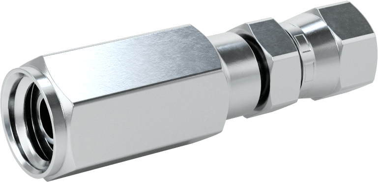Çinko Kaplı Çelik Vidalı Hidrolik Hortum Bağlantı Elemanı, Parker 42, 1/4" Hortum İç Çapı, 7/16"-20 Dişi, 37 Derece Genişletme