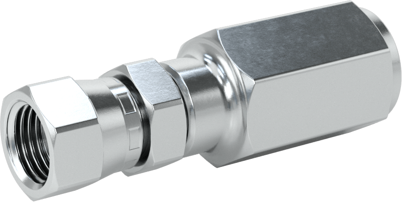Çinko Kaplı Çelik Vidalı Hidrolik Hortum Bağlantı Elemanı, Parker 42, 3/8" Hortum İç Çapı, 9/16"-18 Dişi, 37 Derece Genişletme