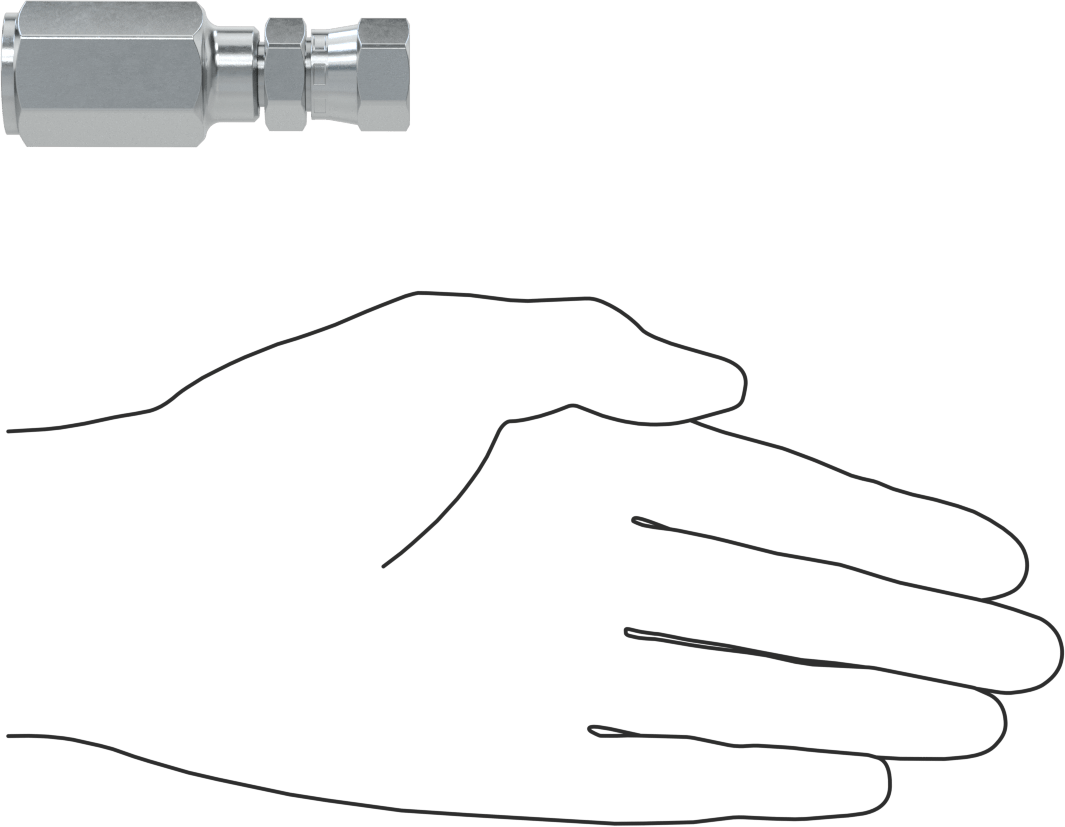 Çinko Kaplı Çelik Vidalı Hidrolik Hortum Bağlantı Elemanı, Parker 42, 3/8" Hortum İç Çapı, 9/16"-18 Dişi, 37 Derece Genişletme