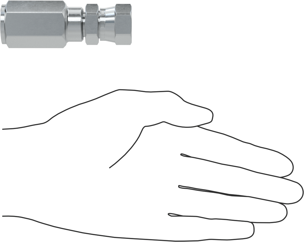 Çinko Kaplı Çelik Vidalı Hidrolik Hortum Bağlantı Elemanı, Parker 42, 1/2" Hortum İç Çapı, 3/4"-16 Dişi, 37 Derece Dişi Konik