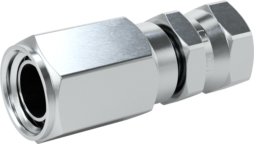 Çinko Kaplı Çelik Vidalı Hidrolik Hortum Bağlantı Elemanı, Parker 42, 3/4" Hortum İç Çapı, 1-1/16"-12 Dişi, 37 Derece Genişletme
