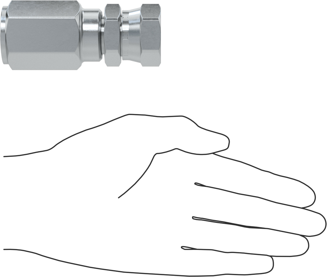 Çinko Kaplı Çelik Vidalı Hidrolik Hortum Bağlantı Elemanı, Parker 42, 3/4" Hortum İç Çapı, 1-1/16"-12 Dişi, 37 Derece Genişletme
