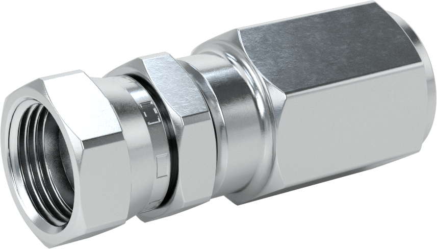 Çinko Kaplı Çelik Vidalı Hidrolik Hortum Bağlantı Elemanı, Parker 42, 3/4" Hortum İç Çapı, 1-1/16"-12 Dişi, 37 Derece Genişletme