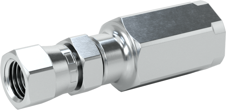 Çinko Kaplı Çelik Vidalı Hidrolik Hortum Bağlantı Elemanı, Parker 30, 1/4" Hortum İç Çapı, 7/16"-20 Dişi, 37 Derece Genişletme