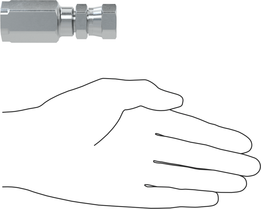 Çinko Kaplı Çelik Vidalı Hidrolik Hortum Bağlantı Elemanı, Parker 30, 1/2" Hortum İç Çapı, 3/4"-16 UNF, 37 Derece Dişi Konik