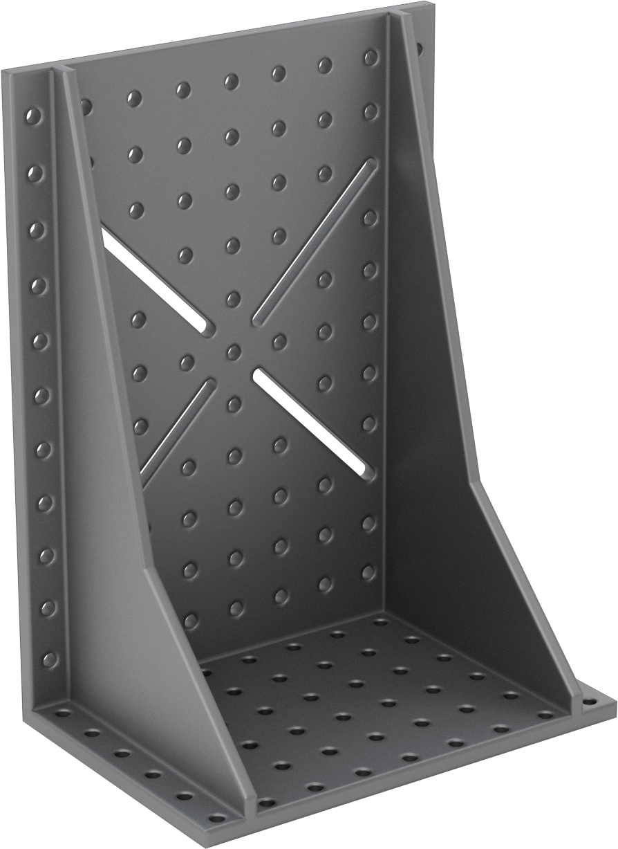 Montaj Delikli Açılı Plaka, Standart Tolerans, 150 mm Uzunluk x 221 mm Genişlik x 300 mm Yükseklik