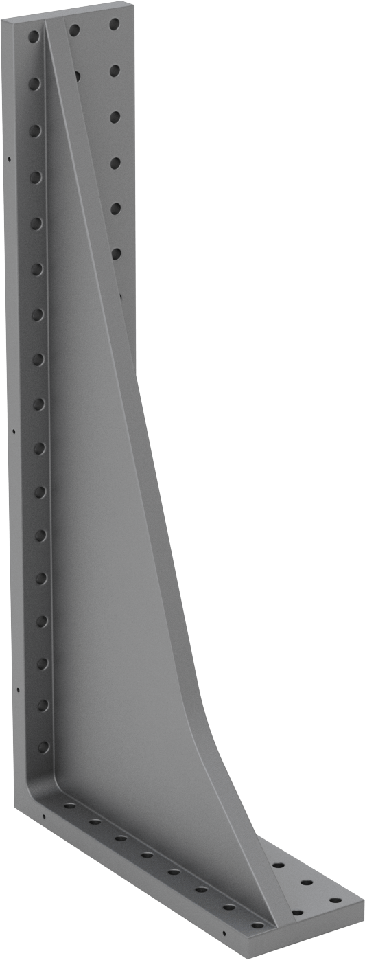 Montaj Delikli Açılı Plaka, Standart Tolerans, 221 mm Uzunluk x 75 mm Genişlik x 446 mm Yükseklik