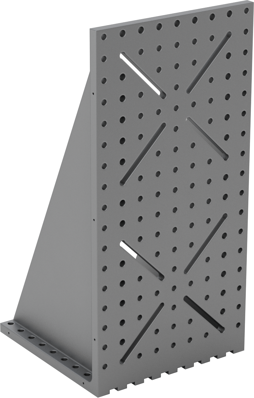 Montaj Delikli Açılı Plaka, Standart Tolerans, 221 mm Uzunluk x 221 mm Genişlik x 446 mm Yükseklik