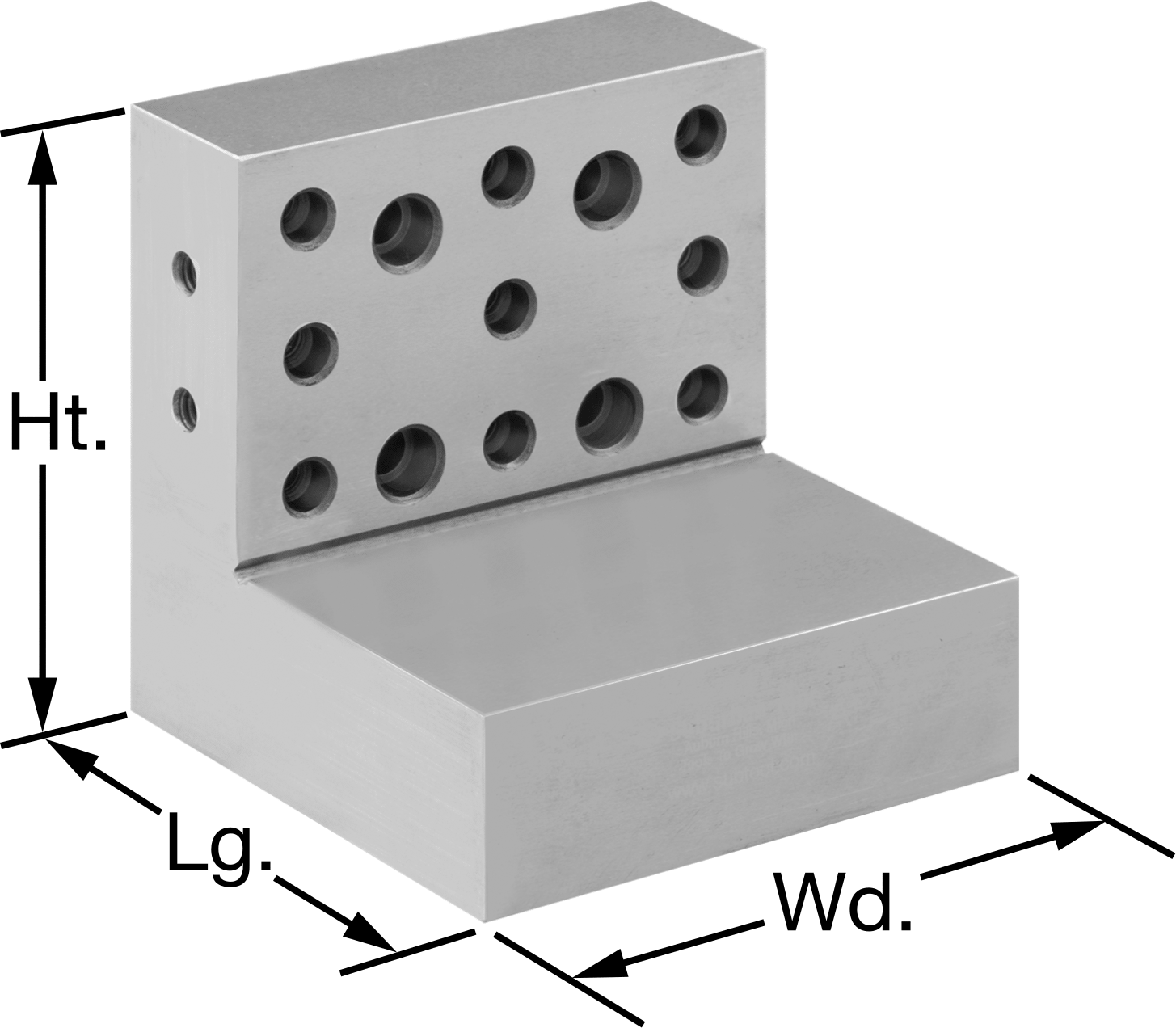 Montaj Delikli Açılı Plaka, Sıkı Tolerans, 4“ Uzunluk x 4” Genişlik x 4" Yükseklik