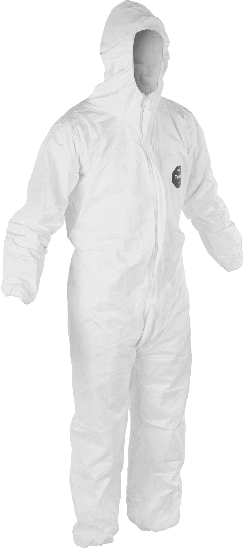 Tyvek Polietilen Tek Kullanımlık Tulumlar, Uzun Kollu ve Elastik Manşetli, Kapaklı