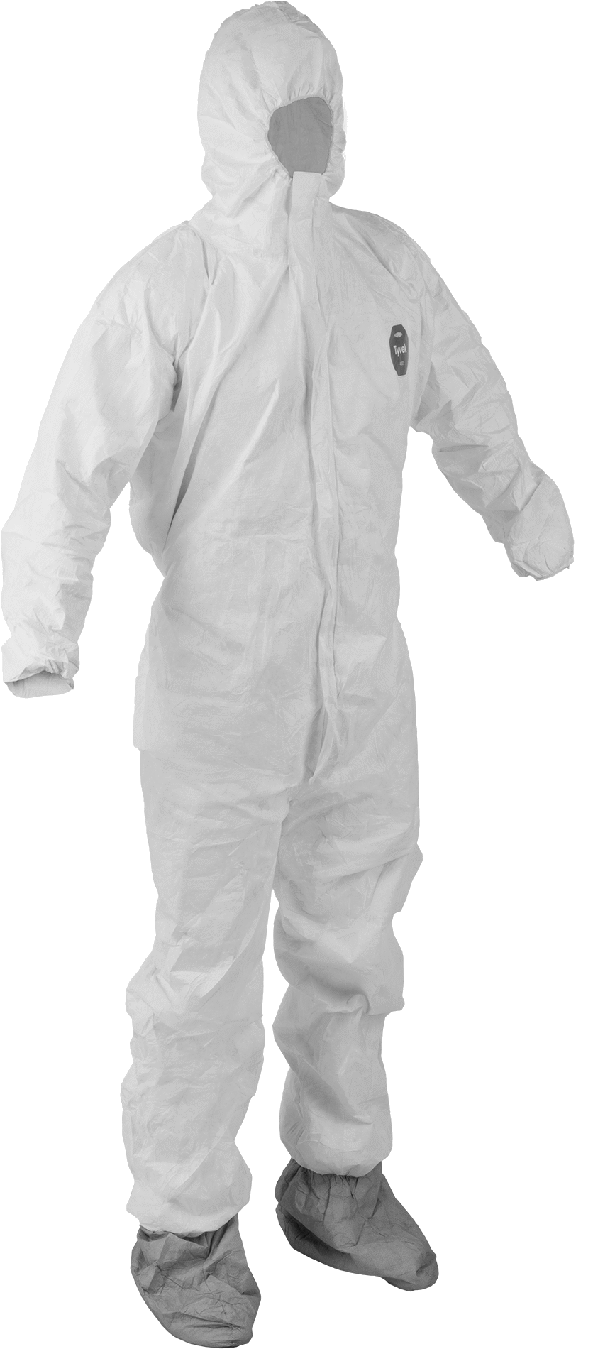 Tyvek Polietilen Tek Kullanımlık Tulumlar, Uzun Kollar ve Bot Kapaklı, Kapaklı