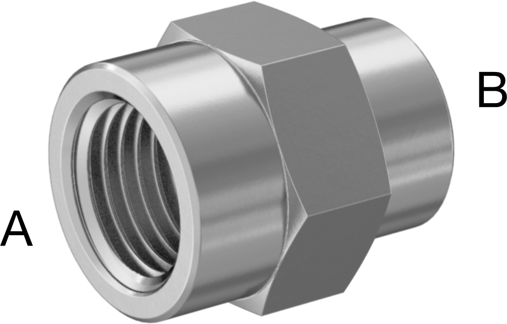 Hassas Aşırı Basınçlı Çelik Boru Bağlantı Parçası, Düz Redüktör, 1/4 x 1/8 NPT Dişi