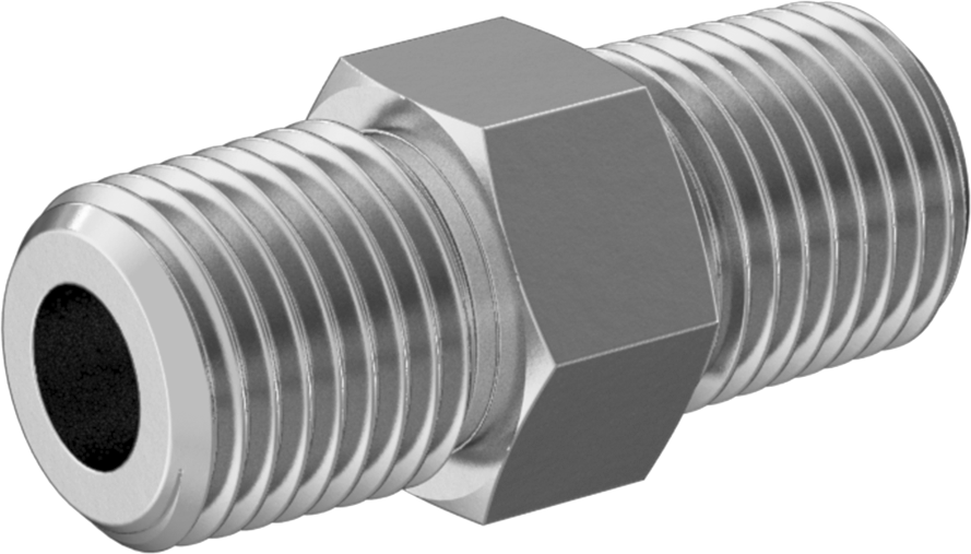 Hassas Aşırı Basınçlı Çelik Boru Bağlantı Parçası, Düz Konektör, 1/4 NPT Erkek