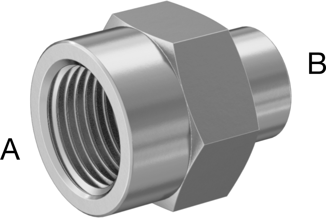 Hassas Aşırı Basınçlı Çelik Boru Bağlantı Parçası, Düz Redüktör, 1/2 x 1/4 NPT Dişi