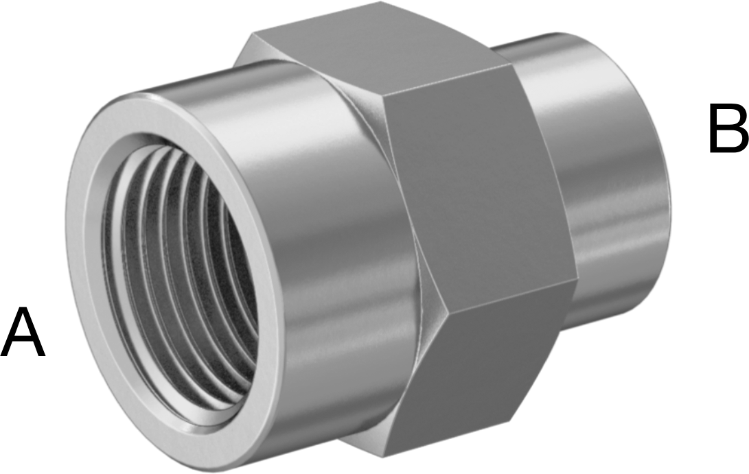 Hassas Aşırı Basınçlı Çelik Boru Bağlantı Parçası, Düz Redüktör, 1/2 x 3/8 NPT Dişi