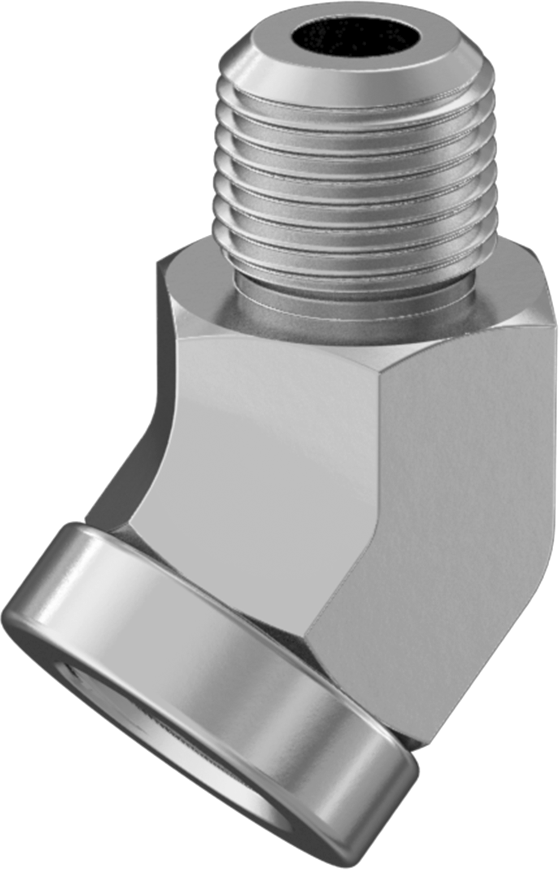 Hassas Aşırı Basınçlı Çelik Boru Bağlantı Parçası, 45 Derece Dirsek Adaptörü, 1/8 NPT Dişi x Erkek