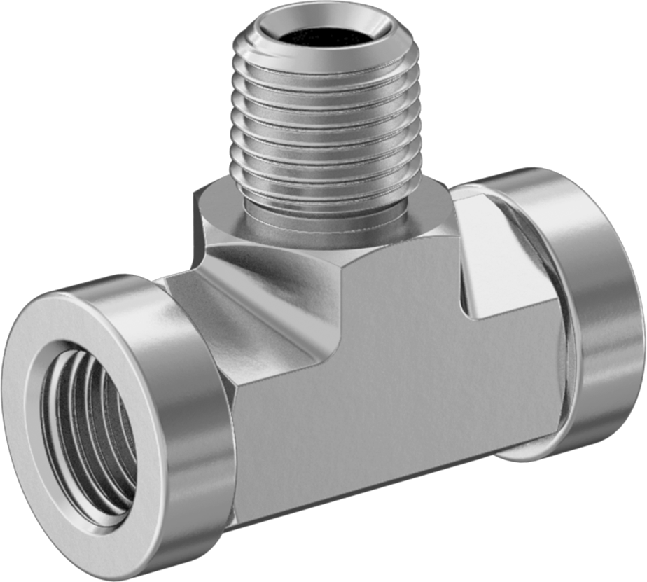 Hassas Aşırı Basınçlı Çelik Boru Bağlantı Parçası, Hat Üstü T Adaptörü, 1/4 NPT Dişi x Erkek