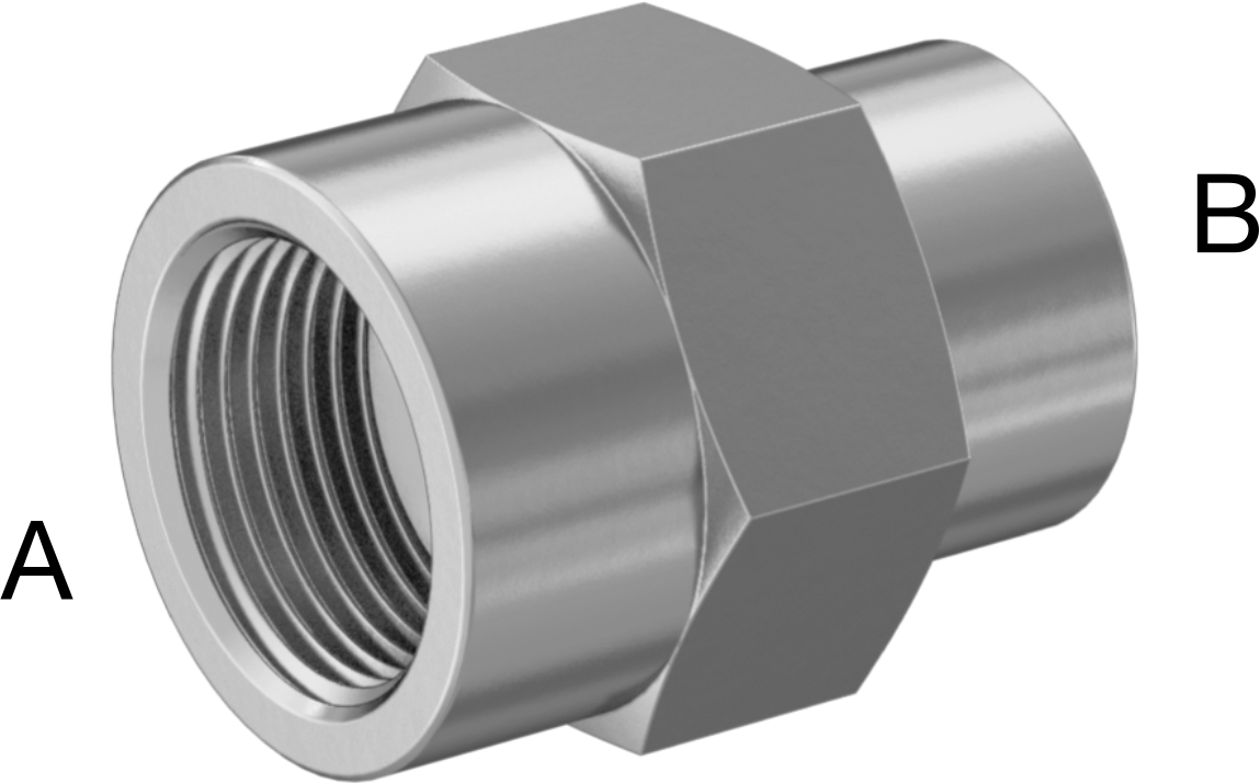 Hassas Aşırı Basınçlı Çelik Boru Bağlantı Parçası, Düz Redüktör, 3/4 x 1/2 NPT Dişi