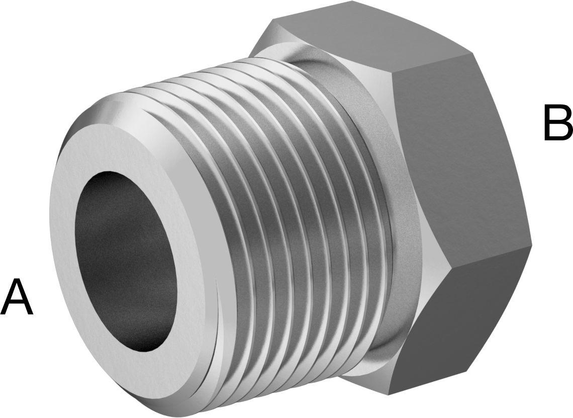 Hassas Aşırı Basınçlı Çelik Boru Bağlantı Parçası, Burç Redüksiyon Adaptörü, 3/4 Erkek x 3/8 Dişi NPT