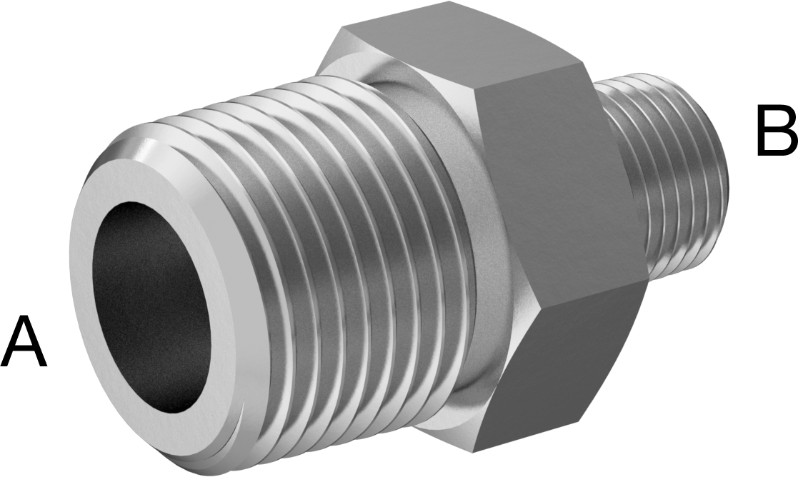 Hassas Aşırı Basınçlı Çelik Boru Bağlantı Parçası, Düz Redüktör, 3/8 x 1/8 NPT Erkek
