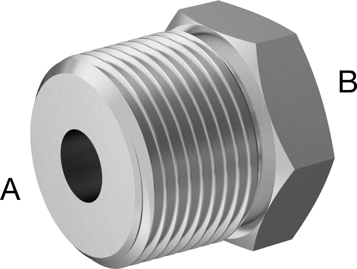 Hassas Aşırı Basınçlı Çelik Boru Bağlantı Parçası, Burç Redüksiyon Adaptörü, 1 NPT Erkek x 1/4 NPT Dişi