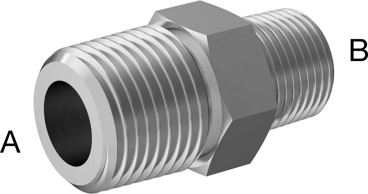 Hassas Aşırı Basınçlı Çelik Boru Bağlantı Parçası, Düz Redüktör, 1/2 x 3/8 NPT Erkek