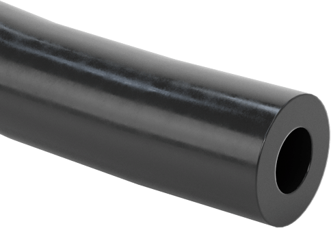 Hava ve Su için Yüksek Sıcaklık Silikon Kauçuk Boru, Yumuşak, Durometer 50A, 1/16" ID, 1/8" OD, Opak Siyah