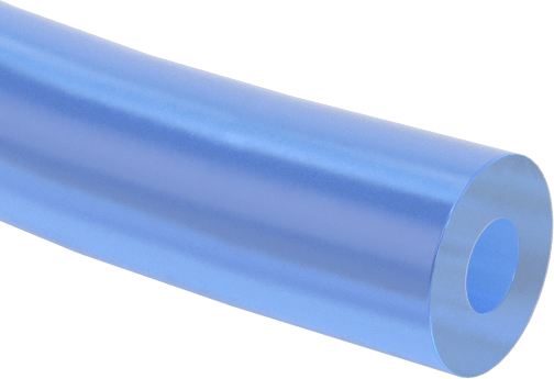 Hava ve Su için Yüksek Sıcaklık Silikon Kauçuk Boru, Yumuşak, Durometer 50A, 3/32" ID, 7/32" OD, Yarı Şeffaf Mavi