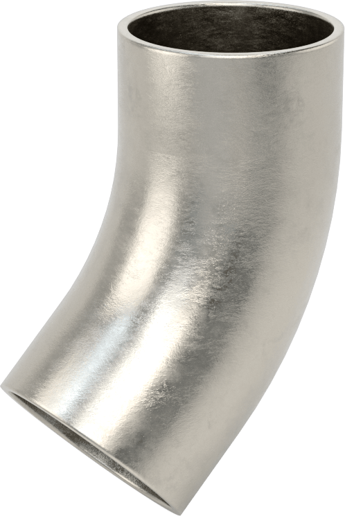 Paslanmaz Çelik Borular için 316/316L Paslanmaz Çelik Alın Kaynaklı Bağlantı Parçası, 1-1/2" Dış Çaplı Boru için Cilalı 45 Derece Dirsek Konektörü