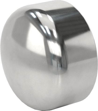 Paslanmaz Çelik Borular için 316/316L Paslanmaz Çelik Alın Kaynaklı Bağlantı Parçası, 1/2" Dış Çaplı Boru için Parlatılmış Kapak