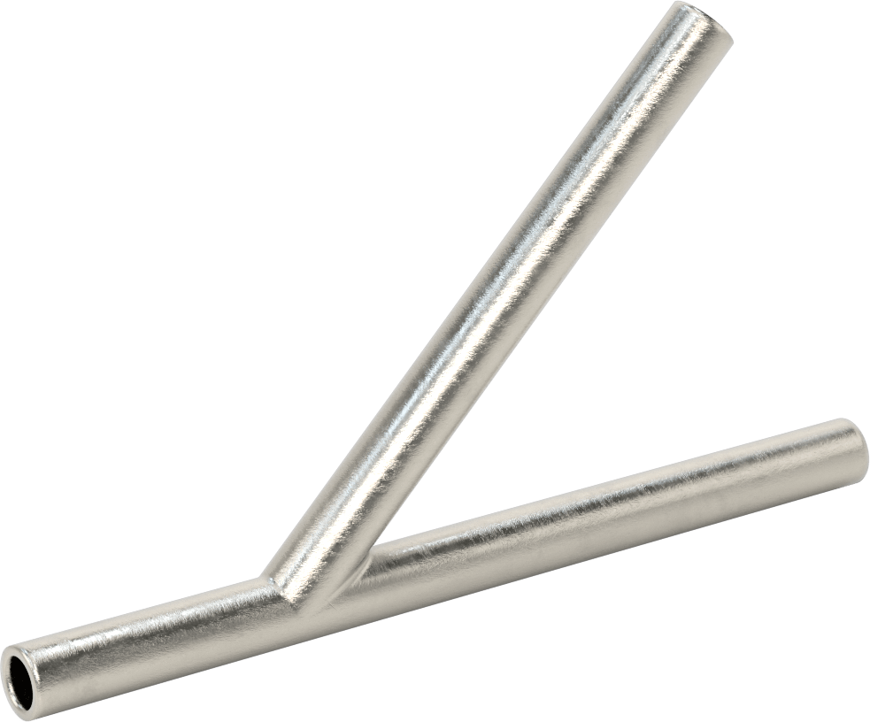 Paslanmaz Çelik Borular için 316/316L Paslanmaz Çelik Alın Kaynaklı Bağlantı Parçası, 1/2" Dış Çaplı Boru için Parlak Y Bağlantı Elemanı