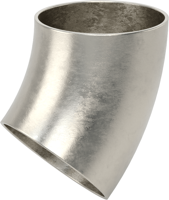 Paslanmaz Çelik Borular için 316/316L Paslanmaz Çelik Alın Kaynaklı Bağlantı Parçası, 2-1/2" Dış Çaplı Boru için Parlak Kısa 45 Derece Dirsek