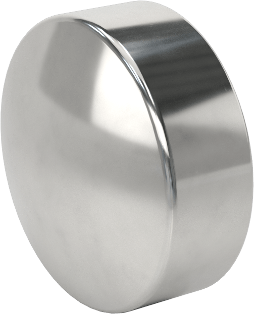 Paslanmaz Çelik Borular için 316/316L Paslanmaz Çelik Alın Kaynaklı Bağlantı Parçası, 2-1/2" Dış Çaplı Boru için Parlatılmış Kapak