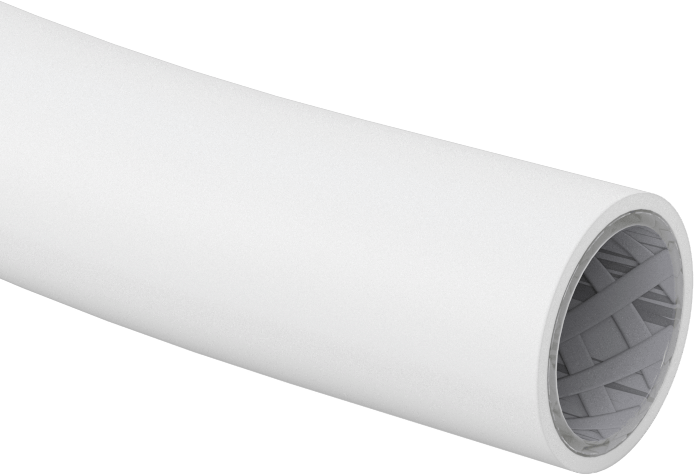 Yüksek Basınçlı Yumuşak PVC Plastik Boru, Hava ve Su için, 1" ID, 1-19/64" OD, Beyaz