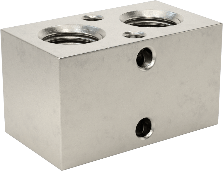 Düz Akışlı 316 Paslanmaz Çelik Bağlantı Bloğu, 2 Çıkış, 1/4 NPT Giriş x 1/4 NPT Çıkış