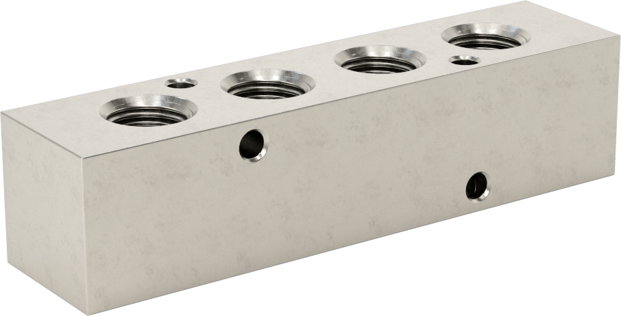 Düz Akışlı 316 Paslanmaz Çelik Bağlantı Bloğu, 4 Çıkış, 1/4 NPT Giriş x 1/4 NPT Çıkış