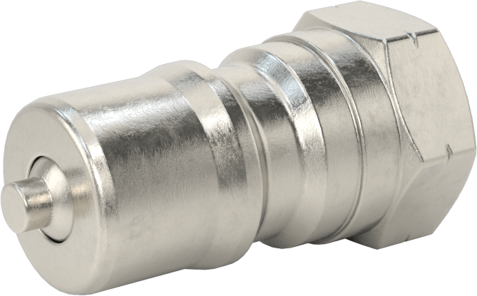 Uluslararası Standart ISO B Hortum Bağlantısı, Boyut 3/8, Plug, 3/8 NPTF Dişi Uç, 303 Paslanmaz Çelik