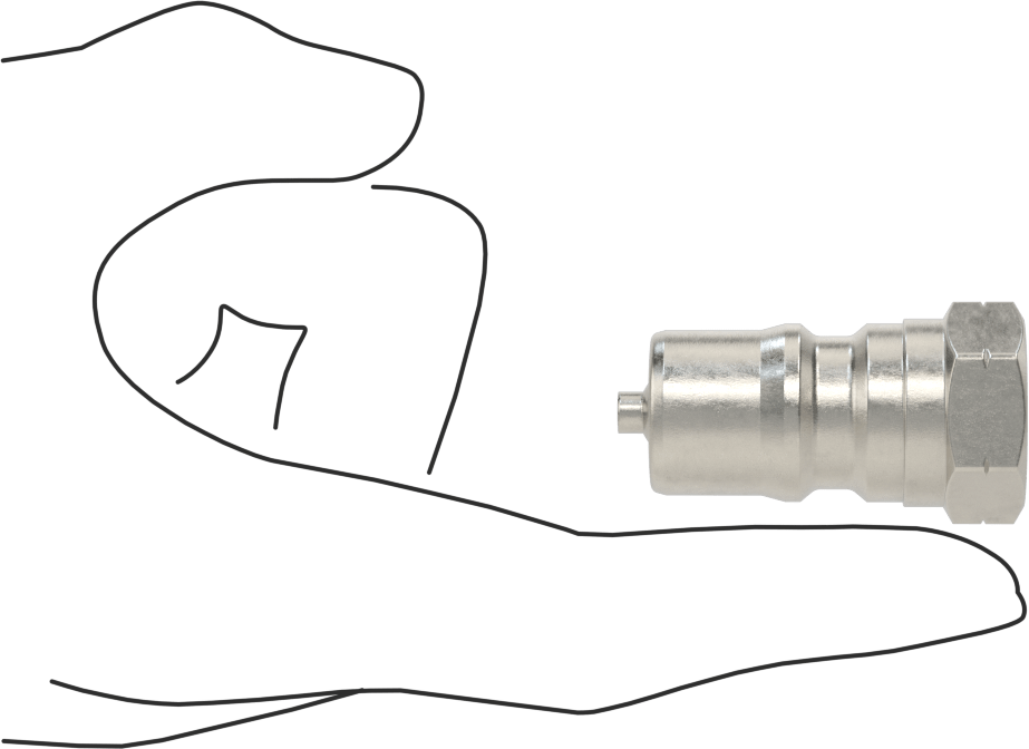 Uluslararası Standart ISO B Hortum Bağlantısı, Boyut 3/8, Plug, 3/8 NPTF Dişi Uç, 316 Paslanmaz Çelik