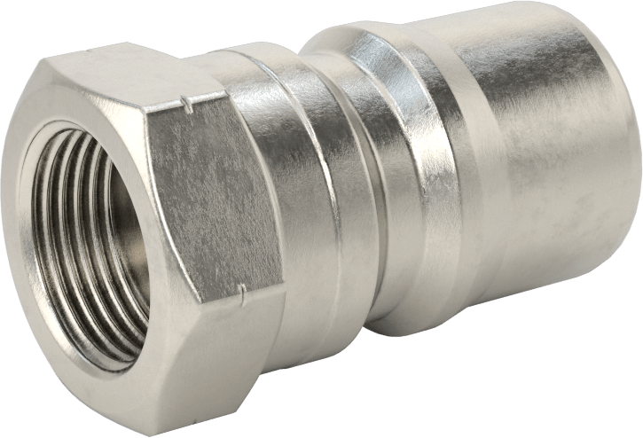 Uluslararası Standart ISO B Hortum Bağlantısı, Boyut 3/4, Plug, 3/4 NPTF Dişi Uç, 316 Paslanmaz Çelik