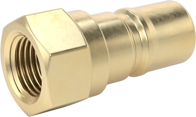 Pirinç Uluslararası Standart ISO B Hortum Bağlantısı, 1/8, Plug, 1/8 NPTF Dişi Uç