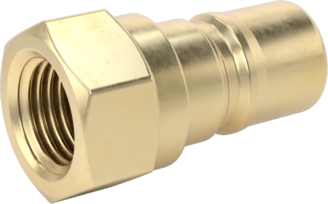 Pirinç Uluslararası Standart ISO B Hortum Bağlantısı, 1/4 Boyut, Plug, 1/4 NPTF Dişi Uç
